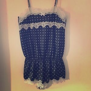 Victoria’s Secret black and white polka dot romper